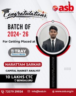 The placement season begins with a bang! 🎉
Congratulations to Mr. Narattam Sarkar for being placed at DTRAY Fintech Media, Bengaluru with an impressive ₹10 LPA CTC as a fresher. 🌟
Proud moment for Team ASB — the journey for Placements 2026 has officially begun! 🚀
📞 72079 39934 | 📧 info@theasb.in
🌐 www.asb.org.in
📍 NH65, near Ramoji Film City, Toopranpet, Hyderabad, Telangana 508252
#ASB #ASBPlacements #PlacementSeason2026 #CareerSuccess #FreshersSuccess #DreamJobAchieved #DtrayFintechMedia #StudentSuccess #FutureLeaders #ProudMoment #CareerGoals #ASBiansShine #Placements2026 #SuccessStory #MrNarattamSarkar