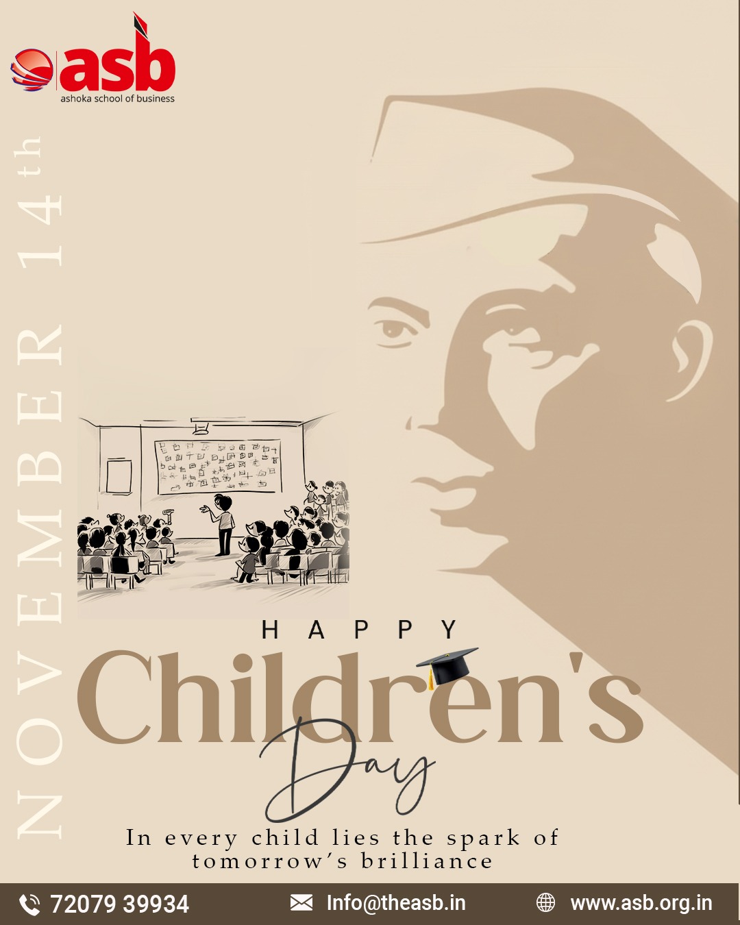 🎉 Happy Children’s Day! 👦👧

At Ashoka School of Business, we believe that every child carries the spark of tomorrow’s brilliance ✨💡

Let’s celebrate their curiosity, creativity, and limitless potential today and every day! 🌈📚

Here’s to nurturing minds that will shape a brighter future 🌟🚀

📞 72079 39934 | 📧 info@theasb.in
🌐 www.asb.org.in
📍 NH65, near Ramoji Film City, Toopranpet, Hyderabad, Telangana 508252

#HappyChildrensDay #AshokaSchoolOfBusiness #FutureLeaders #YoungMinds #InspireTheFuture #CelebrateChildhood #LearningJourney #BrillianceWithin #EducationForAll #NurturingExcellence