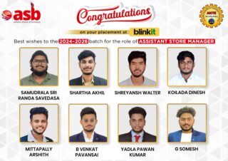 🎉 Proud Placement Moment at ASB! 🎉

Heartiest congratulations to our talented student on securing placement at Blinkit as an Assistant Store Manager! 🏬✨

This achievement reflects dedication, industry-ready skills, and the strong academic foundation nurtured at ASB (AICTE Approved). Your journey from classroom learning to corporate leadership is truly inspiring! 🚀

Wishing the entire 2024–2026 batch continued success as you step confidently into the world of retail management and operations. The future belongs to those who are ready to lead! 💼🌟

📞 72079 39934 | 📧 info@theasb.in
🌐 www.asb.org.in
📍 NH65, near Ramoji Film City, Toopranpet, Hyderabad, Telangana 508252

#ASB #AICTEApproved #PlacementSuccess #Blinkit #AssistantStoreManager #CampusPlacement #FutureLeaders #RetailCareers #Batch2024to2026 #CareerGrowth