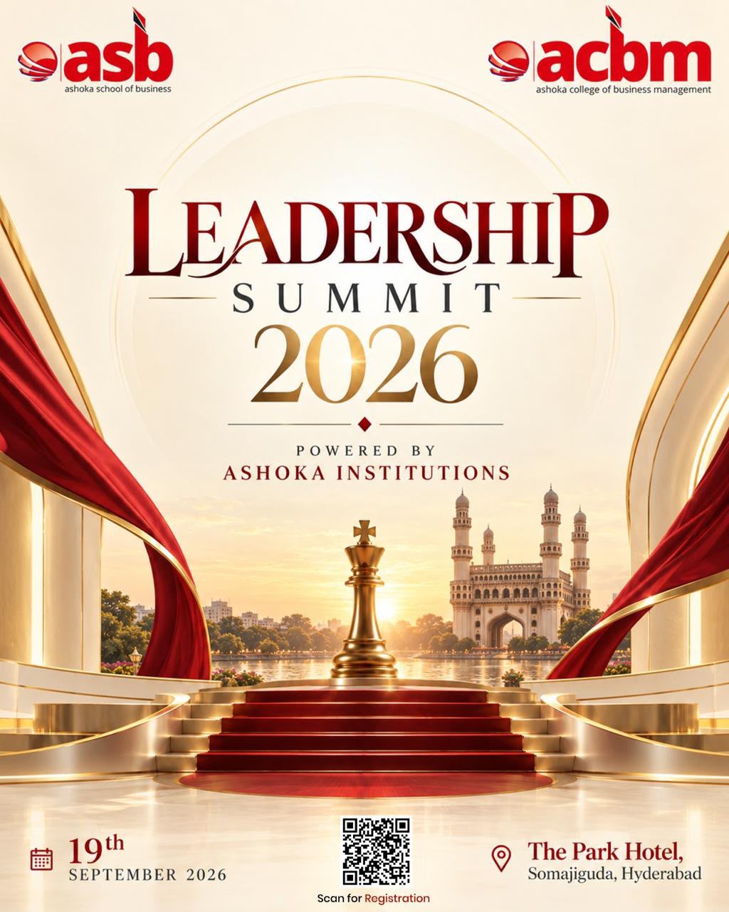 Ashoka School of Business warmly invites you to the Leadership Summit 2026.

Join us for an inspiring day of leadership, insights, and meaningful interactions.

📅 19th September 2026
📍 The Park Hotel, Somajiguda, Hyderabad

We look forward to welcoming you!

https://docs.google.com/forms/d/e/1FAIpQLSc6r-oXDvpP1n8qcHCzo2PMv4wdcDXRocG9n9wjBT33epUDrg/viewform?usp=header
