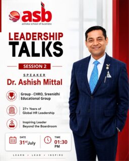 ✨ Leadership is influence, not just a title.

An inspiring Leadership Talk by Dr. Ashish Mittal, Group CHRO, Sreenidhi Educational Group, where our students gained invaluable insights on leadership, growth, and creating impact beyond the boardroom.

Thank you for inspiring our future leaders! 🌟

#LeadershipTalk #Inspiration #Leadership #FutureLeaders #ASBHyderabad Learning CareerGrowth StudentLife Management LeadershipJourney